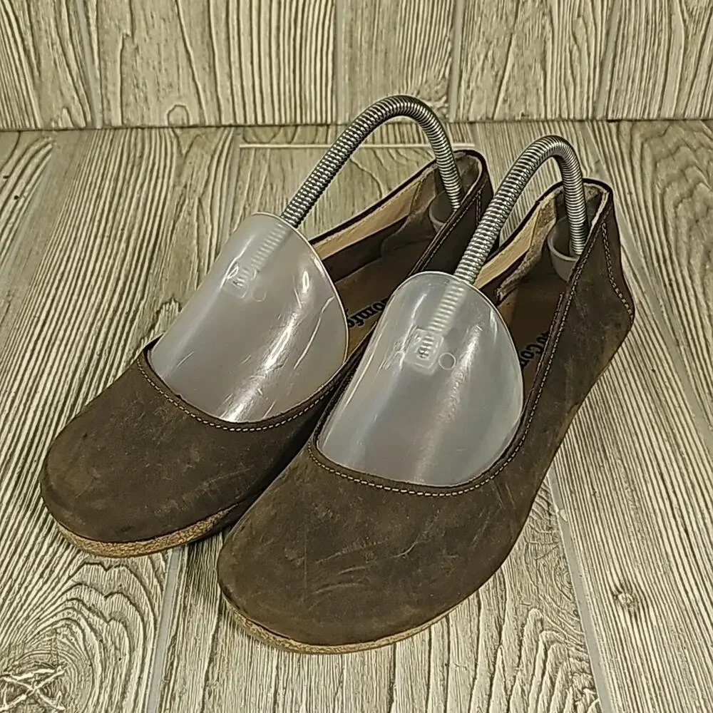 Comfortfusse Brown Velda Leather Flats Womens EU40 US9-9.5 NEW